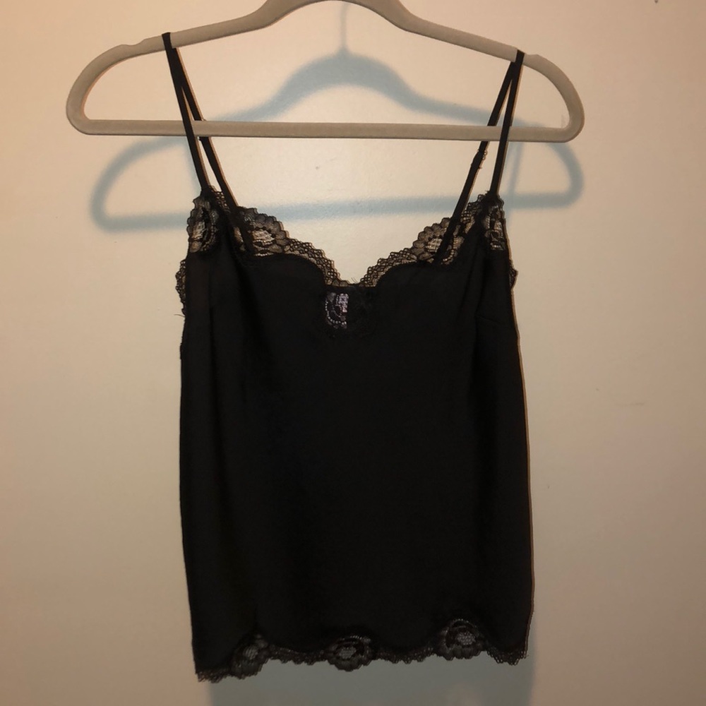 Black silky tank top